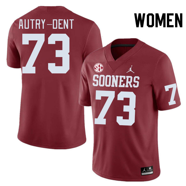 Women #73 Isaiah Autry-Dent Oklahoma Sooners 2024 SEC Conference College Football Jerseys-Crimson